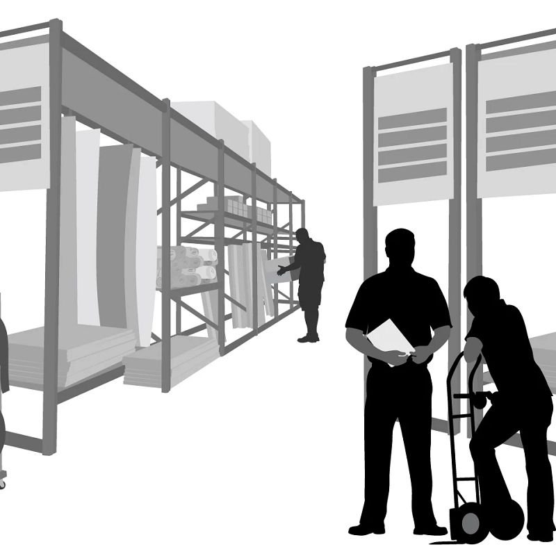 Staff in the Touchdown Carpet & Flooring Inc in Marlborough, MA warehouse